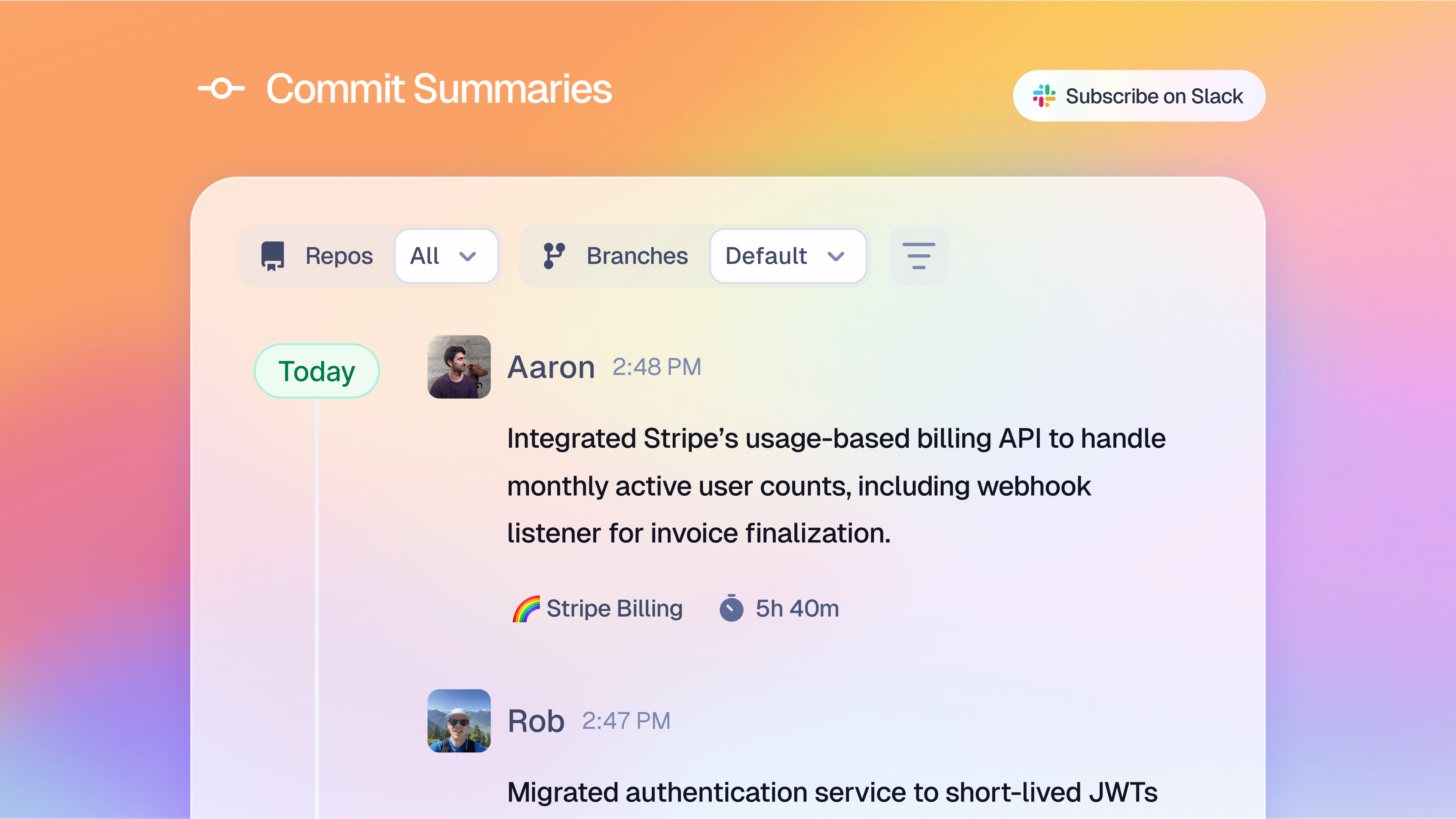 Commit summaries